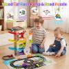 Paisure Wooden Car Ramp Racer for Toddlers 1-3, Montessori Race Track Toy view 3