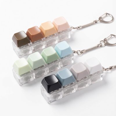 3 Pcs Keyboard Fidget Toy for Adults, Loud Fidget Keyboard Keychain 4-in-1 Keyboard Clicker Fidget Toy, Mini Fidget Clicker Sensory Toys for Ideal Anxiety Stress Relief Gift(Dark Color Gradient )