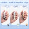 3 Pcs Keyboard Fidget Toy for Adults, Loud Fidget Keyboard Keychain 4-in-1 Keyboard Clicker Fidget Toy, Mini Fidget Clicker Sensory Toys for Ideal Anxiety Stress Relief Gift(Dark Color Gradient ) view 4