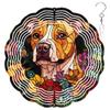 10-Inch Metal Wind Spinner Brown-and-White Pit Bull 3D Dog Wind Spinner, Unique Metal Hanging Kinetic Wind Sculpture Ornament Gifts for Women Yard Art Garden Patio Lawn Indoor Outdoor Decor view 1