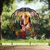 10-Inch Metal Wind Spinner Brown-and-White Pit Bull 3D Dog Wind Spinner, Unique Metal Hanging Kinetic Wind Sculpture Ornament Gifts for Women Yard Art Garden Patio Lawn Indoor Outdoor Decor view 4