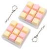 2 Pcs Creamy Keyboard Fidget Toy, 9 Keys Cute Clicker Keyboard Fidget for Adults Relieve Stress and Anxiety Decompression Pink Keyboard Fidget Keychain view 1