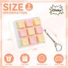 2 Pcs Creamy Keyboard Fidget Toy, 9 Keys Cute Clicker Keyboard Fidget for Adults Relieve Stress and Anxiety Decompression Pink Keyboard Fidget Keychain view 2