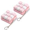 2 Pcs Pink Keyboard Fidget Toy, 9 Keys Creamy Clicker Keyboard Fidget for Adults Relieve Stress and Anxiety Decompression Keyboard Fidget Keychain view 1