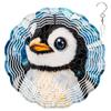 10-Inch Metal Wind Spinner Cute Penguin with Big Eyes 3D Wildlife Wind Spinner, Unique Metal Hanging Kinetic Wind Sculpture Ornament Gifts for Women Yard Art Garden Patio Lawn Indoor Outdoor Decor view 1