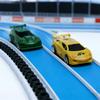 4 Pack Flexible Track Compatible Toy Cars - 2 Pull Back & 2 Push Cars with Twistable Body for Sharp Turns, Mini Race Cars, Durable Toy Vehicles for All Soft Track Racing & Stunts view 2