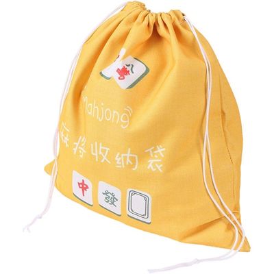 Hsqqdc Mahjong Storage Bag Large Drawstring Pouch Portable Board Game Make Up Bag Dust Resistant Organizer for Travel Accessories