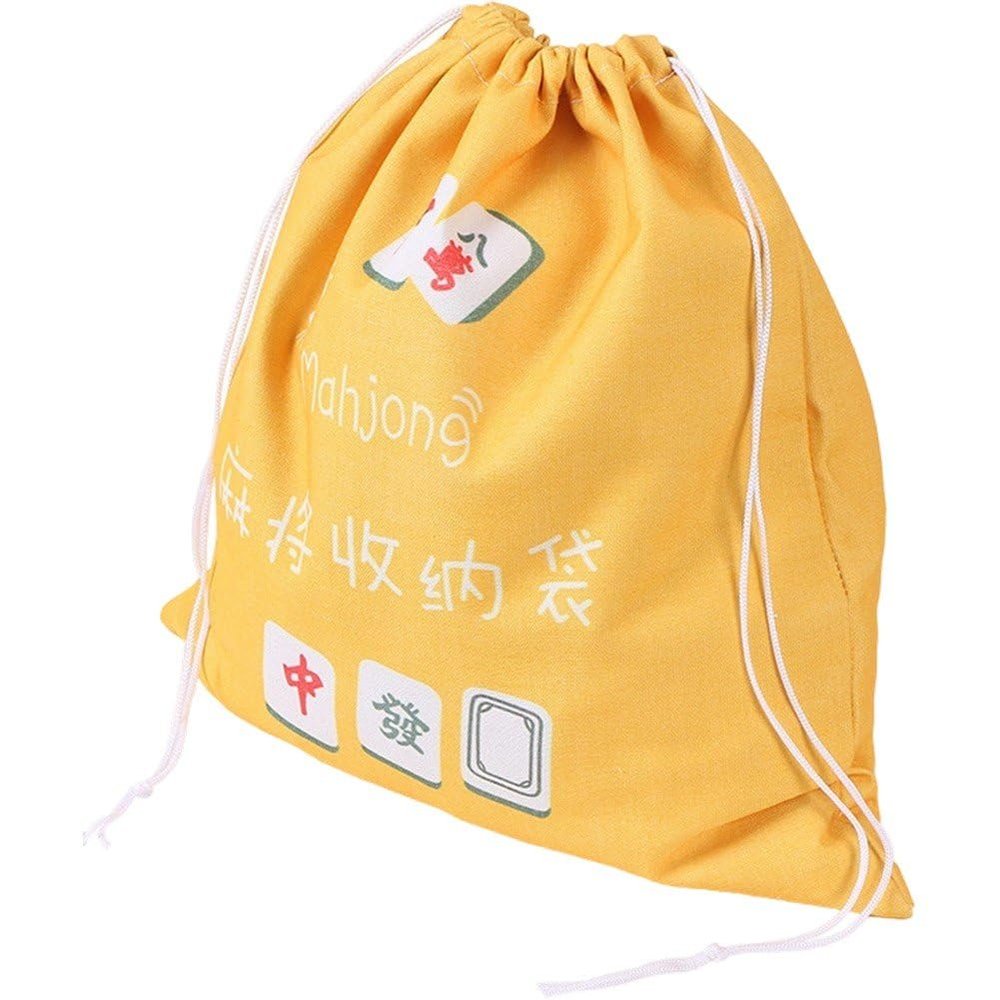 Hsqqdc Mahjong Storage Bag Large Drawstring Pouch Portable Board Game Make Up Bag Dust Resistant Organizer for Travel Accessories