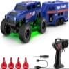 KAIMIO 1:64 Scale Mini RC Crawler with Gyro Full Proportional RTR 2.4Ghz Remote Control Truck with RGB Lights (E88-Blue) view 1