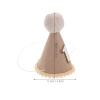 ARTSEWPLY 2Pcs Birthday Party Hats Felt Cone Caps with Pom Poms Brown Party Supplies for Boys Holiday Celebration Headwear view 2