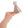 ARTSEWPLY 2Pcs Birthday Party Hats Felt Cone Caps with Pom Poms Brown Party Supplies for Boys Holiday Celebration Headwear view 4