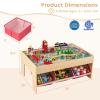 HONEY JOY Train Table, Wooden Kids Activity Table with 3 Storage Bins, 94 Multicolor Pieces, Tracks, Trains, Cars, Toddler Train Table Set with Reversible Tabletop, Gift for Boys Girls Age 3+ view 3