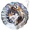 10-Inch Metal Wind Spinner Wolf in Snowy Forest 3D Wildlife Wind Spinner, Unique Metal Hanging Kinetic Wind Sculpture Ornament Gifts for Women Yard Art Garden Patio Lawn Indoor Outdoor Decor view 1