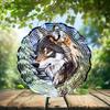 10-Inch Metal Wind Spinner Wolf in Snowy Forest 3D Wildlife Wind Spinner, Unique Metal Hanging Kinetic Wind Sculpture Ornament Gifts for Women Yard Art Garden Patio Lawn Indoor Outdoor Decor view 2