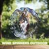 10-Inch Metal Wind Spinner Wolf in Snowy Forest 3D Wildlife Wind Spinner, Unique Metal Hanging Kinetic Wind Sculpture Ornament Gifts for Women Yard Art Garden Patio Lawn Indoor Outdoor Decor view 4