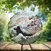 10-Inch Metal Wind Spinner The Great Wave and Mount Fuji 3D Wind Spinner, Unique Metal Hanging Kinetic Wind Sculpture Ornament Gifts for Women Yard Art Garden Patio Lawn Indoor Outdoor Decor (1) view 2