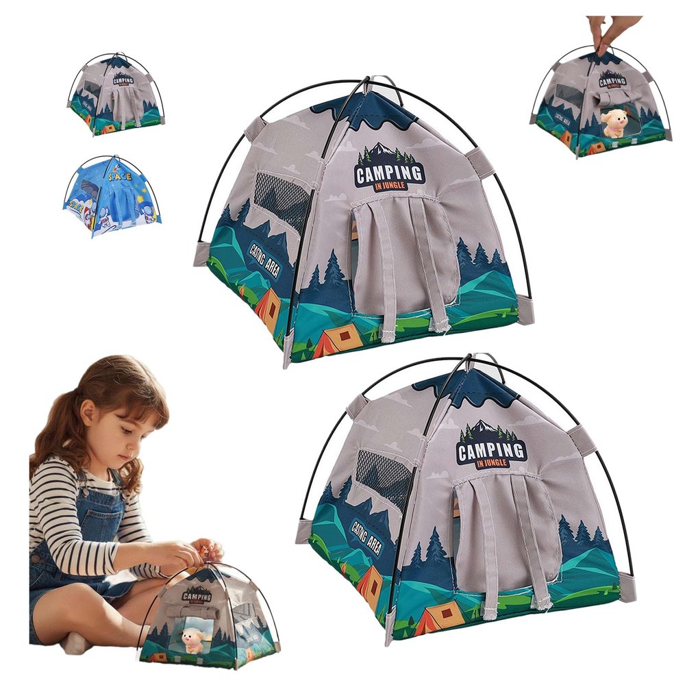 1:12 Scale Miniature Camping Tent, Mini Camping Tent, Realistic Tents, Movable Decorative Scene Accessories, Foldable Fabric Design for Photography, Model Displays, and Play