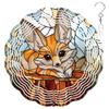 10-Inch Metal Wind Spinner Fennec Fox on Tree Stump 3D Wildlife Wind Spinner, Unique Metal Hanging Kinetic Wind Sculpture Ornament Gifts for Women Yard Art Garden Patio Lawn Indoor Outdoor Decor (2) view 1
