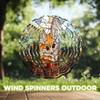 10-Inch Metal Wind Spinner Fennec Fox on Tree Stump 3D Wildlife Wind Spinner, Unique Metal Hanging Kinetic Wind Sculpture Ornament Gifts for Women Yard Art Garden Patio Lawn Indoor Outdoor Decor (2) view 4