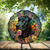 10-Inch Metal Wind Spinner Black Doberman Pinscher 3D Dog Wind Spinner, Unique Metal Hanging Kinetic Wind Sculpture Ornament Gifts for Women Yard Art Garden Patio Lawn Indoor Outdoor Decor view 2