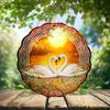 10-Inch Metal Wind Spinner Two White Swans in Autumn Lake 3D Bird Wind Spinner, Unique Metal Hanging Kinetic Wind Sculpture Ornament Yard Art Garden Patio Lawn Indoor Outdoor Decor view 2