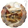 10-Inch Metal Wind Spinner Rural House in Autumn Hills 3D Wind Spinner, Unique Metal Hanging Kinetic Wind Sculpture Ornament Gifts for Women Yard Art Garden Patio Lawn Indoor Outdoor Decor view 1