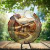 10-Inch Metal Wind Spinner Rural House in Autumn Hills 3D Wind Spinner, Unique Metal Hanging Kinetic Wind Sculpture Ornament Gifts for Women Yard Art Garden Patio Lawn Indoor Outdoor Decor view 2