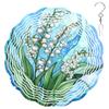 10-Inch Metal Wind Spinner Lily of The Valley 3D Floral Wind Spinner, Unique Metal Hanging Kinetic Wind Sculpture Ornament Gifts for Women Yard Art Garden Patio Lawn Indoor Outdoor Decor view 1