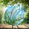 10-Inch Metal Wind Spinner Lily of The Valley 3D Floral Wind Spinner, Unique Metal Hanging Kinetic Wind Sculpture Ornament Gifts for Women Yard Art Garden Patio Lawn Indoor Outdoor Decor view 2