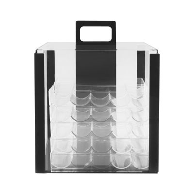 BILPIKOGoo Acrylic Poker Chip Case 1000pcs Capacity Poker Chip Trays Set with 10 Chip Racks/Trays