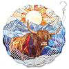 10-Inch Metal Wind Spinner Shaggy Highland Cow in Sunlit 3D Wildlife Wind Spinner, Unique Metal Hanging Kinetic Wind Sculpture Ornament Gifts for Women Yard Art Garden Patio Lawn Indoor Outdoor Decor view 1