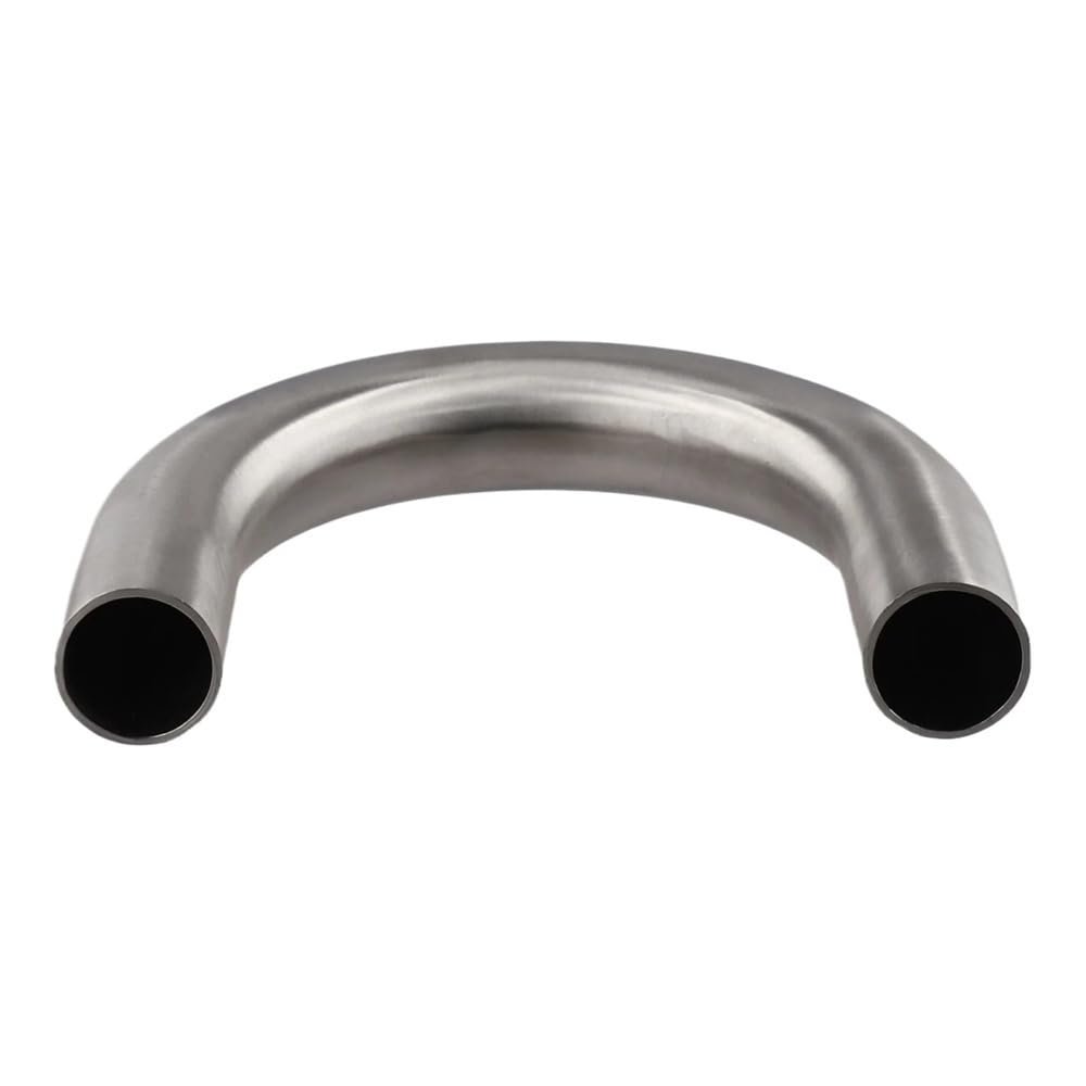 180 Degrees Silver U Bend DIY Exhaust Pipe, 304 Stainless Steel U Shaped Tube Polished Elbow Fitting 1piece(19mm)