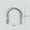180 Degrees Silver U Bend DIY Exhaust Pipe, 304 Stainless Steel U Shaped Tube Polished Elbow Fitting 1piece(19mm) view 3