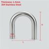 180 Degrees Silver U Bend DIY Exhaust Pipe, 304 Stainless Steel U Shaped Tube Polished Elbow Fitting 1piece(19mm) view 4
