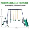 4 in 1 Swing Set - Heavy Duty A-Frame Metal Swingset with 2 Adjustable Swings & Seesaw & Slide & Glider | Multifunction Kids Swing Sets for Backyard Outdoor for Kids Ages 3-8 view 4