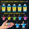 CroBlissful 100 Sets Little Jesus Figures Glow in The Dark with Let Your Light Shine Cards Bulk Easter Basket Stuffers Luminous Mini Jesus Easter Egg Fillers to Hide and Seek (Open Arms;Lantern Card) view 2