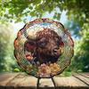 10-Inch Metal Wind Spinner Highland Cow with Flowers 3D Animal Wind Spinner, Unique Metal Hanging Kinetic Wind Sculpture Ornament Gifts for Women Yard Art Garden Patio Lawn Indoor Outdoor Decor view 2