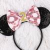 CANMIL Sparkle Birthday Bow Headband for Girls, 2nd Birthday Party Sequins Hair Accessories (2nd) view 1