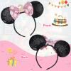 CANMIL Sparkle Birthday Bow Headband for Girls, 2nd Birthday Party Sequins Hair Accessories (2nd) view 4