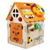 Montessori Wooden Busy House,Solid Wood,Safe&Non-Toxic,Cultivate Practical and Logical Thinking Ability,Life and Fine Motor Skills,Wooden Busy House for Toddlers,Christmas Birthday Gift (Orange) view 1