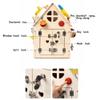 Montessori Wooden Busy House,Solid Wood,Safe&Non-Toxic,Cultivate Practical and Logical Thinking Ability,Life and Fine Motor Skills,Wooden Busy House for Toddlers,Christmas Birthday Gift (Orange) view 4
