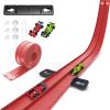 15 Ft Flexible Race Track for Kids, Two-Lane Flex Track for 1:64 Diecast Cars Toys, Includes 2 Cars & 6 Suction Cups & 1 Rope, Portable Design, Birthday Gift for Boys & Girls Ages 3-8 view 1