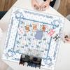 OHDCE Coquette Blue Bow Goose Mahjong Mat 31.5 x 31.5 in, Blueberry Blue and White Polka Dots Anti-Slip Noise-Reducing Mahjong Mat for Table Board, Games Tile Games, Poker and Cards view 4