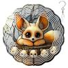 10-Inch Metal Wind Spinner Fennec Fox on Tree Stump 3D Wildlife Wind Spinner, Unique Metal Hanging Kinetic Wind Sculpture Ornament Gifts for Women Yard Art Garden Patio Lawn Indoor Outdoor Decor (1) view 1