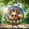 10-Inch Metal Wind Spinner Fennec Fox on Tree Stump 3D Wildlife Wind Spinner, Unique Metal Hanging Kinetic Wind Sculpture Ornament Gifts for Women Yard Art Garden Patio Lawn Indoor Outdoor Decor (1) view 2
