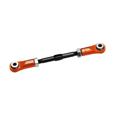 4140 Carbon Steel + Aluminum 7075-T6 Alloy Servo Steering Link for Vanquish 1:10 H10 Optic Kit/Yokohama RTR/Sparco RTR Rock Crawler Upgrades - Orange