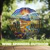10-Inch Metal Wind Spinner Yurt in Golden Meadow 3D Wind Spinner, Unique Metal Hanging Kinetic Wind Sculpture Ornament Gifts for Women Yard Art Garden Patio Lawn Indoor Outdoor Decor view 4