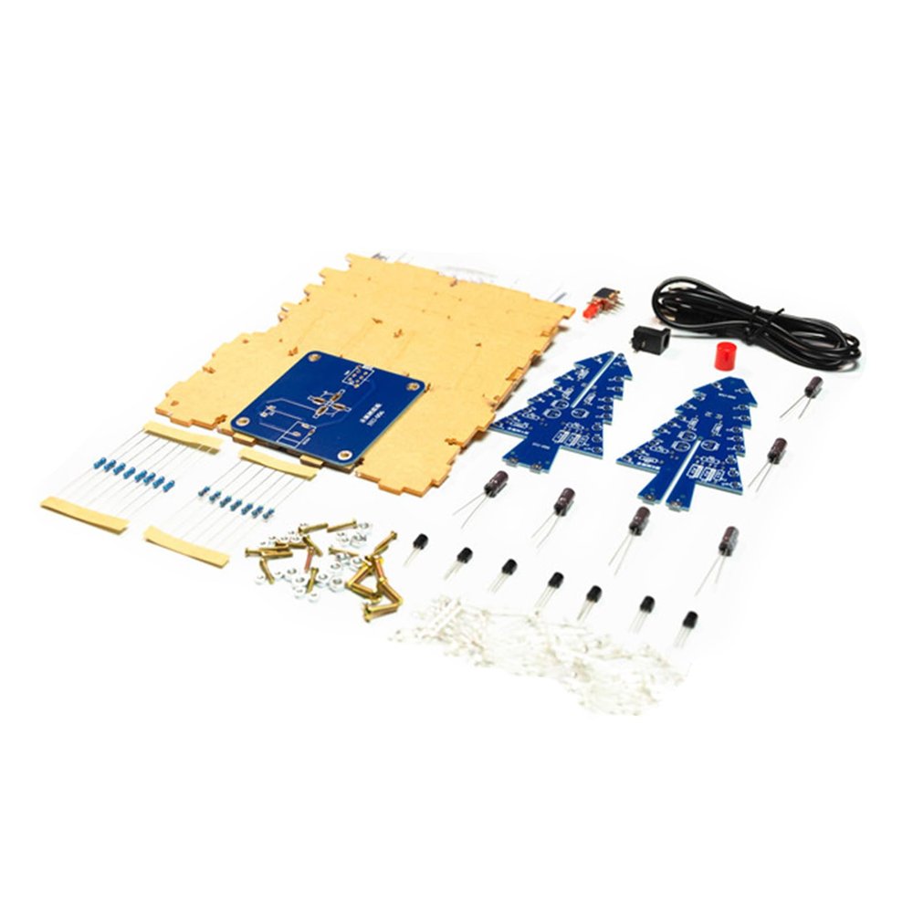 3D Christmas Tree Led DIYs Kit Flashes Circuit Soldering Practice Electronic Science Assembly Flashing Christmas Tree Circuit Kit