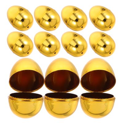 Alipis 12pcs Golden Easter Eggs: 2. 3 Inch Fillable Plastic Eggs - Surprise for Easter Hunt Basket Stuffer Party Favors