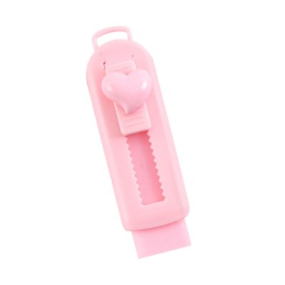 1/5Pcs Multicolor Retractable Pencil Erasers  Sliding Design with Plastic Sleeve, Large Art Erasers for School Office, Standard Correction Tools for Drawing Writing Daily Use (Pink, Heart Shape)